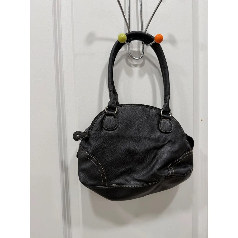 KOLTOV Black Faux Leather Satchel Handbag Shoulder‎ Bag Purse